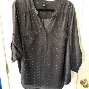 Grey polka dot blouse